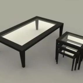 Glass Topped Coffee Table 3d model