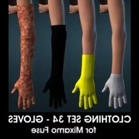 Gloves Girl Fashion Human Hand 3d model