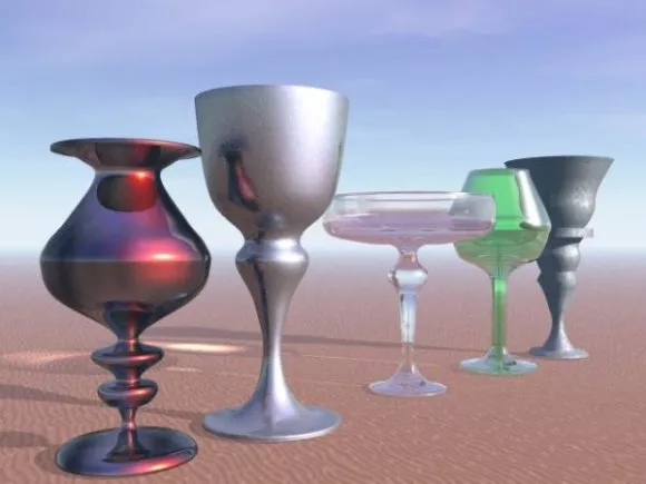 Wine Glass Drop Water 3d model