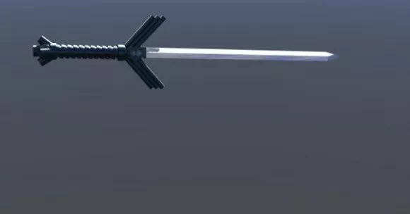 Gold Sword Carved Handle 3d model