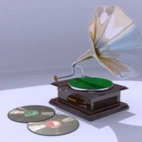 Gramophone Vintage Audio Device 3d model