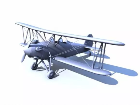 Lake Biplane 3d model Lake Biplane 3d model