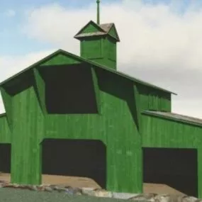 Green Barn House 3d model