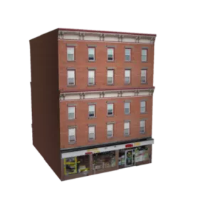 Store Building Brick Facade 3d model