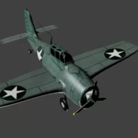 Ww1 Vintage Aircraft Grumman F4f 3d model