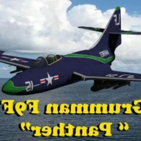 Fighter Aircraft Grumman F9f 3d model