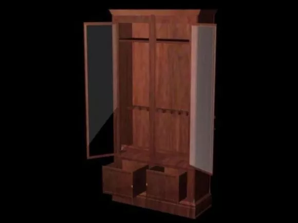 Tv Table With Chinese Door Frame 3d model