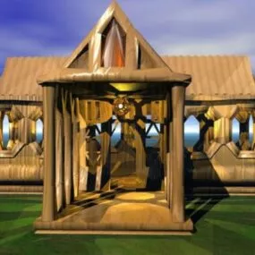 Asian Ancient Pavilion Building 3d model