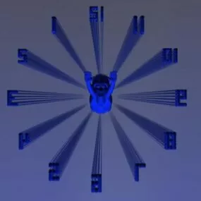 Circular Clock Digital 3d model