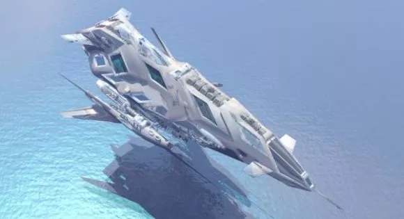 Xwing Futuristic Spaceship 3d model