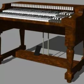 Hammond Organ Piano Instrument 3d model
