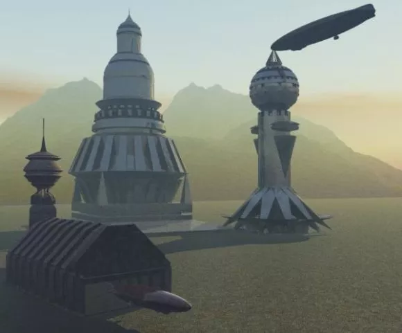 Hangar Station Futuristic Building 3d model Hangar Station Futuristic Building 3d model