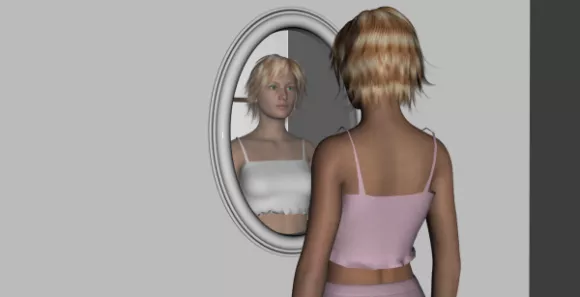 Girl Character Front Mirror 3d model Girl Character Front Mirror 3d model