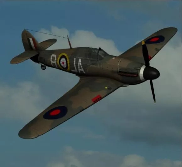Kittyhawk Fighter Aircraft P40 3d model