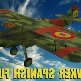 Vintage Aircraft Hawker Fury 3d model