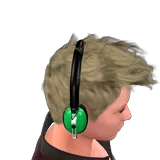 Headphone Gadget On Girl Head 3d model