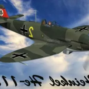 Vintage Aircraft Heinkel He112 3d model