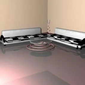 Beige Room With Sofa 3d model