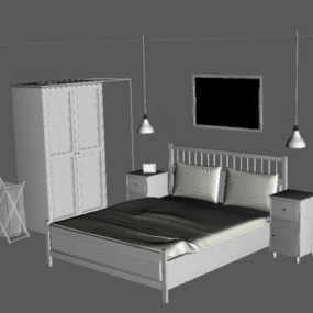 Modernism Bedroom Ikea Furniture Set 3d model
