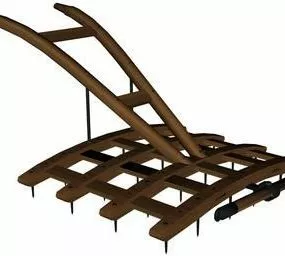 Herse Vintage Wooden Structure 3d model