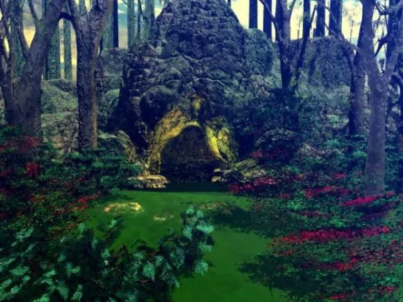 Waterfall Cave Landscape 3d model
