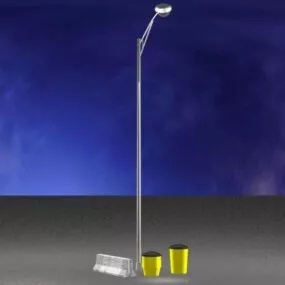 Street Highway Stuff Barrier Barrels Light 3d model