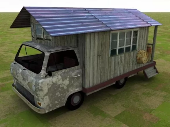 Old Camper Truck 3d model Old Camper Truck 3d model