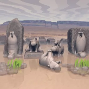 Abandoned Rock Building 3d model