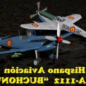 Military Aircraft Hispano Aviacion 3d model