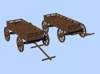 Wood Farm Wagon 3d model