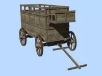 Three Seats Buggy Cart 3d model