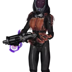 Warrior Girl With Scifi Gun 3d model