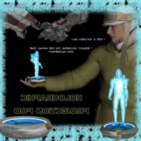 Holographic With Soldier Character 3d model
