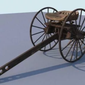 Horse Drawn Vintage Cart 3d model