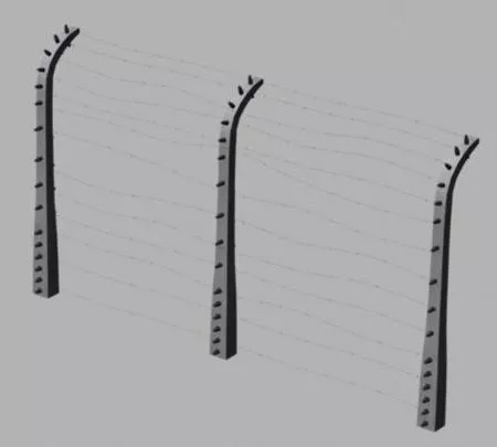 Fence By Wood Log 3d model