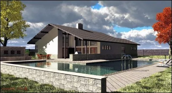 Wood Gallery Building 3d model