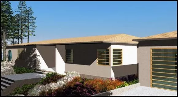 Small Roof House With Garage 3d model