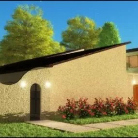 House Contemporary With Garden 3d model