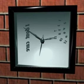 Square Wall Clock 3d model
