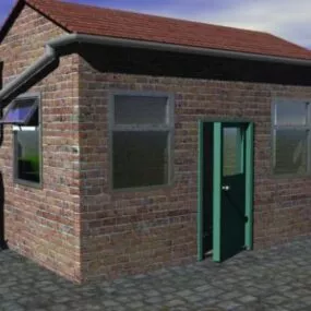 Brick Roof House Building 3d model