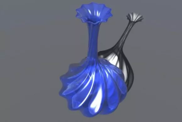 Small Leaf Plant In White Vase 3d model