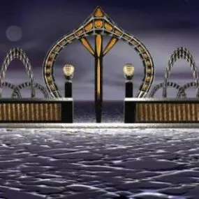 Iron Gate Fence Decorative 3d model
