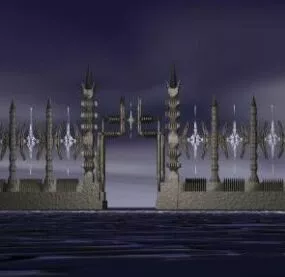Gaming Gate Fence Decorative 3d model