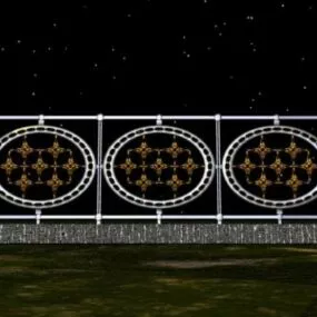 Gate Fence Oval Pattern 3d model