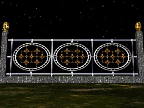 Gate Fence Oval Pattern 3d model Gate Fence Oval Pattern 3d model