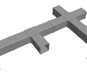 Industrial Tube Ducting Connected 3d model