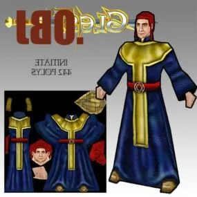Initiate Man Mediaeval Character 3d model