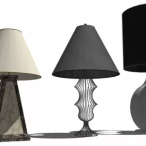 Interior Modern Table Lamp Set 3d model