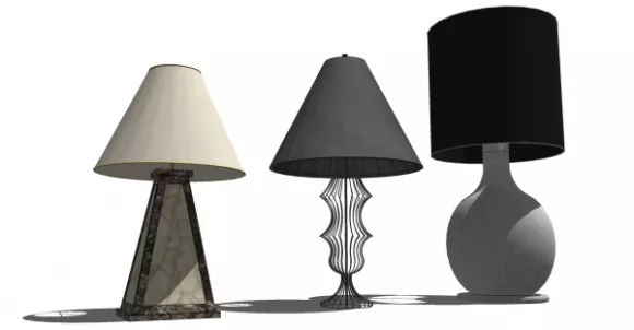 Ceiling Lamp With Gold Frame 3d model
