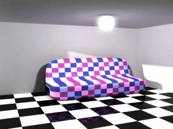 Art Deco Chair With Lamp 3d model